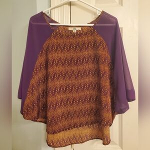 Ya Los Angeles Purple and Gold Blouse Sz Small